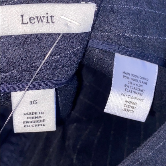 Lewit Navy Chalk Stripe Crop Pant Sz 16 - Picture 3 of 7